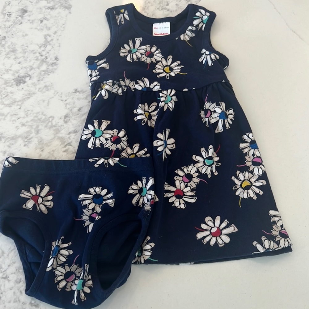 Hanna Andersson Print Dress and Bloomer Set